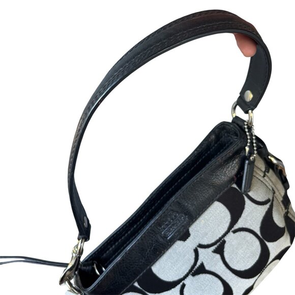 Authentic Coach Zoe Mini Baguette with Leather Trim, Silver Hardware 41856 - Picture 10 of 14